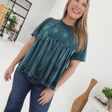 Velour Lux Babydoll Top