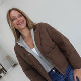 Quilted Combo Jacket - Cocoa