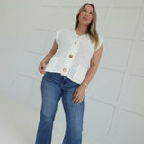 Ambiance Sweater Vest Top - Ivory