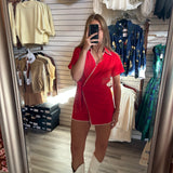 Field Pass Romper - Red