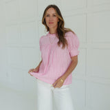 Gracie Gingham Top - Pink