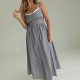 Muriel Striped Dress - Charcoal