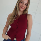 Searcy Sweater Vest - Burgundy