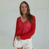 "It Girl" Cardigan - Red