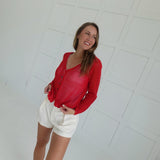 "It Girl" Cardigan - Red