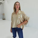 Sipping Bubbly Blouse - Gold