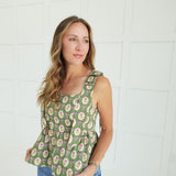 Pippa Peplum Top - Green