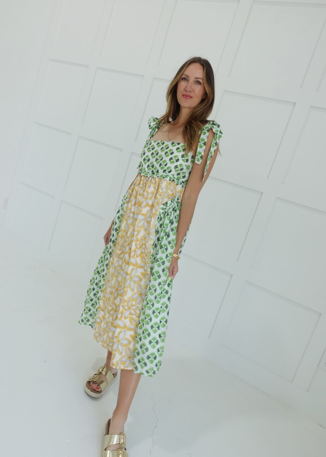 Kaleidoscope Midi Dress - Green