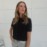 Marg Short Sleeve Cardigan - Black