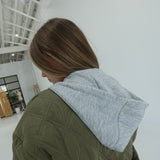 Quilted Combo Jacket - Olive