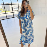 Maria Midi Dress - Blue