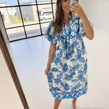 Maria Midi Dress - Blue