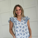 Maggie Floral Top - Blue