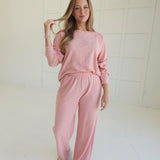 Slub Knit Lounger Set - Tan Rose