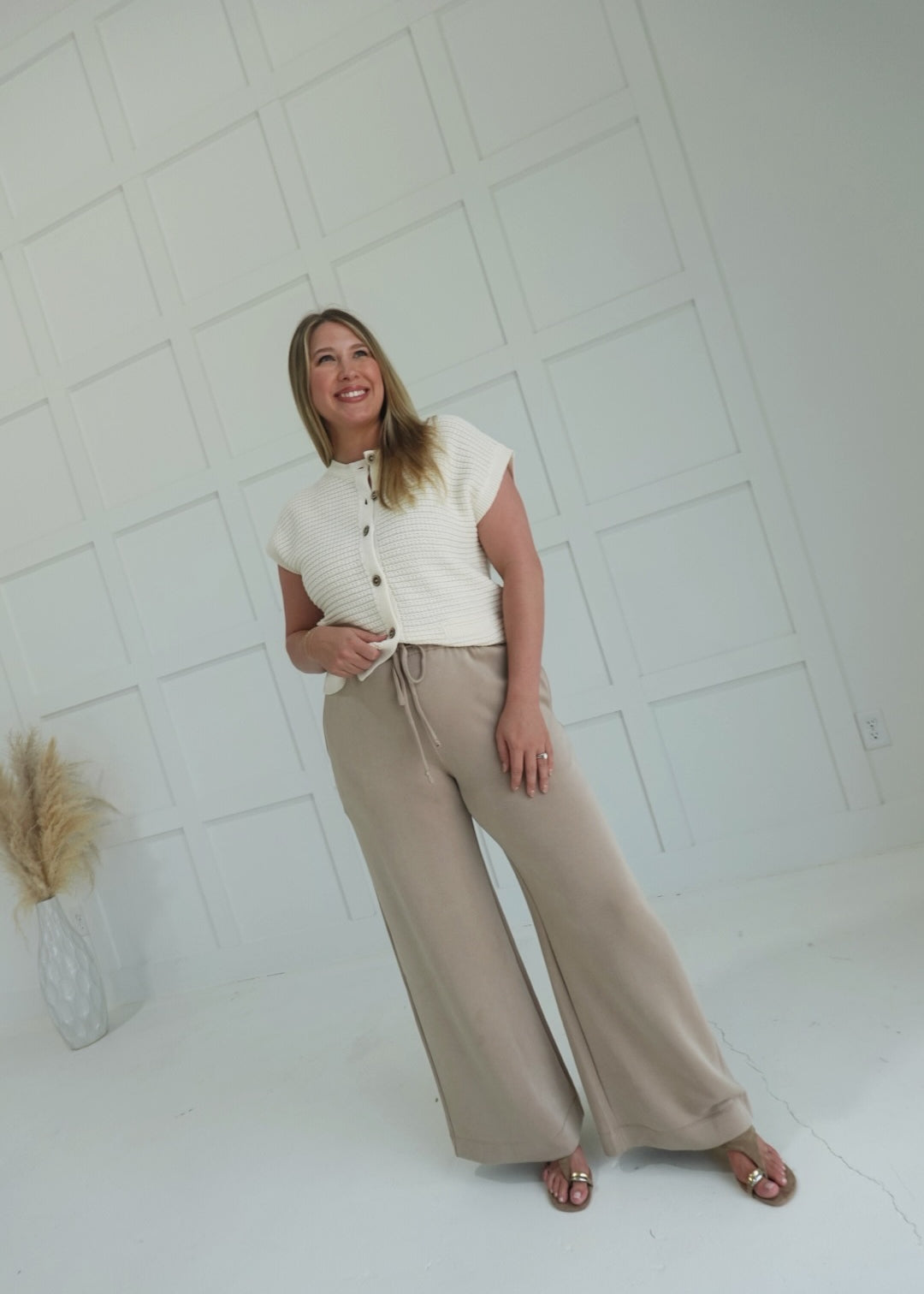 Zina Wide Leg Pants - Coco