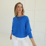 Ribbed + Ready Top - Ocean Blue