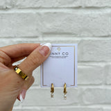 Huggie Charm Earrings - Jo Gold