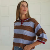 Come One, Come All Sweater - Brown/Blue