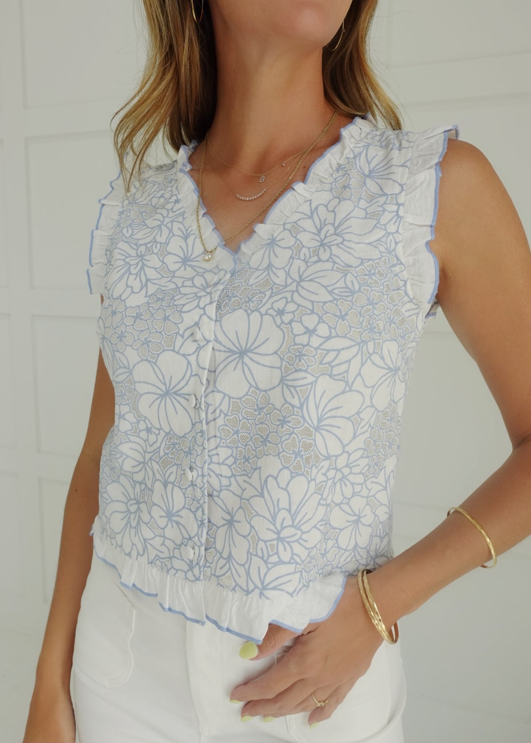 Leland Top - Blue