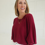 Ribbed + Ready Top - Cabernet