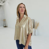 Sipping Bubbly Blouse - Gold