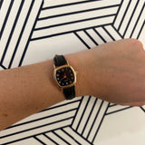 Dainty Leather Wristwatch - Black
