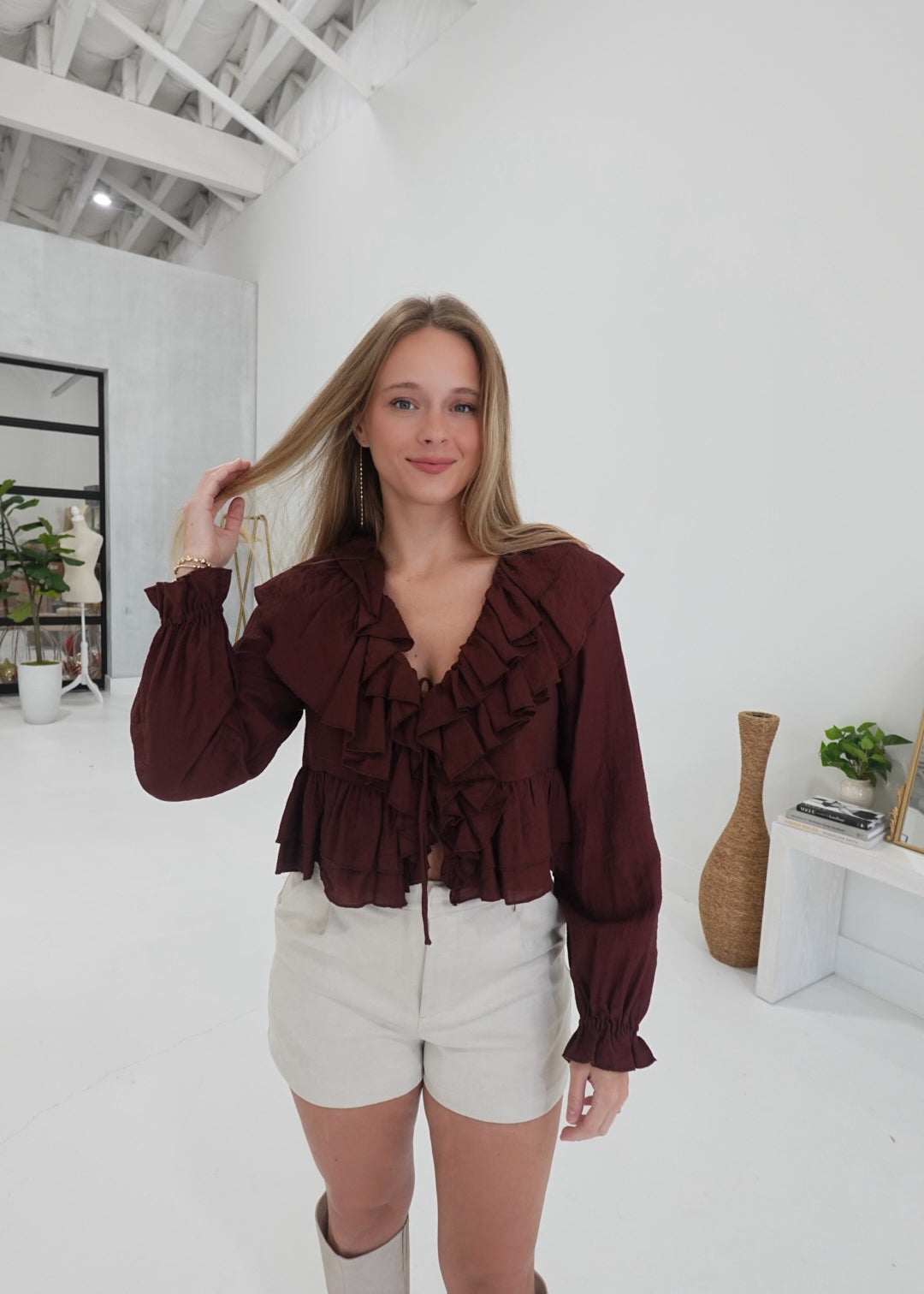 Roped In Ruffle Blouse