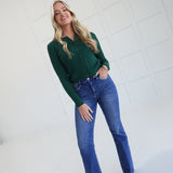 Harley Cable Knit Cardigan - Dk Green