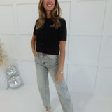 Marg Short Sleeve Cardigan - Black