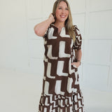 Tremor Midi Dress - Brown