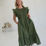 Abaline Midi Dress - Olive