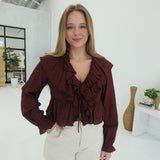 Roped In Ruffle Blouse