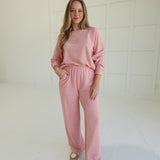 Slub Knit Lounger Set - Tan Rose