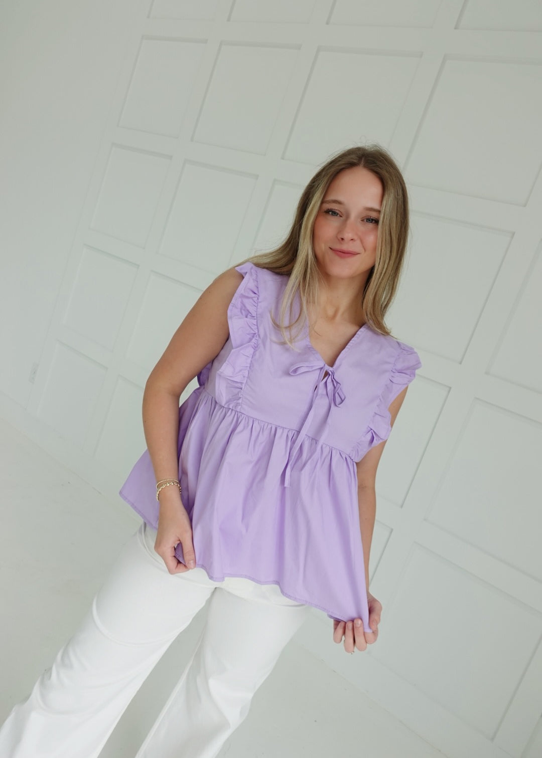 Beckoning Poplin Top - Lavender