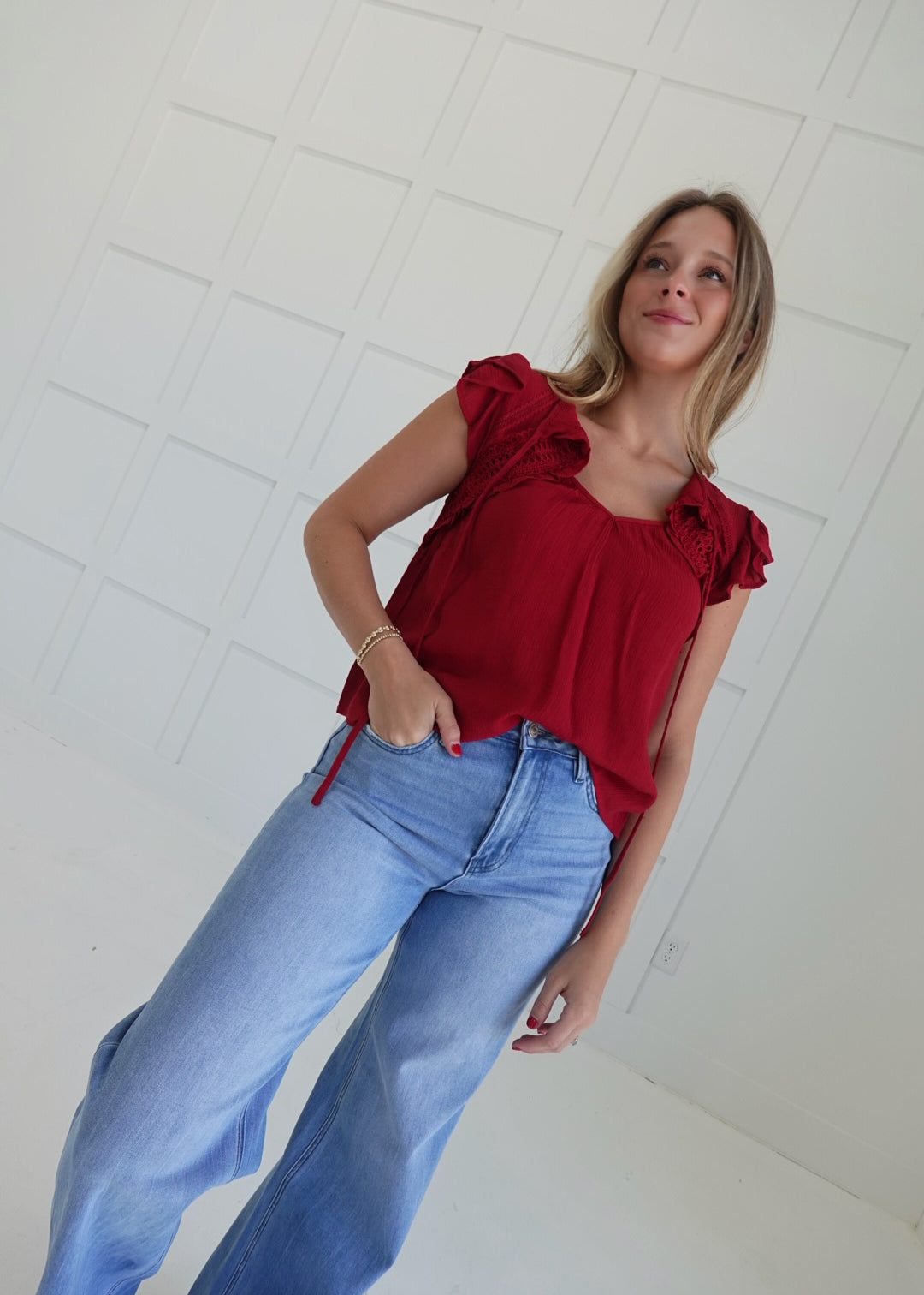 Applause Please Top - Crimson