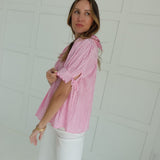 Gracie Gingham Top - Pink