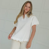 Abel Puff Sleeve Top - Off White
