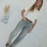 Marg Short Sleeve Cardigan - Ivory