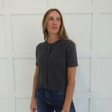 Marg Short Sleeve Cardigan - Dark Grey