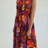 Vibrant Moire Midi Dress