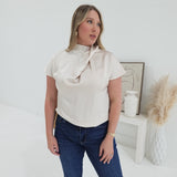 Choosey Mock Neck Top - Cream