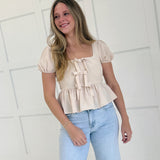 Millie Bow Blouse - Khaki