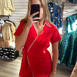 Field Pass Romper - Red