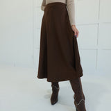 Autumn In Satin Midi Skirt