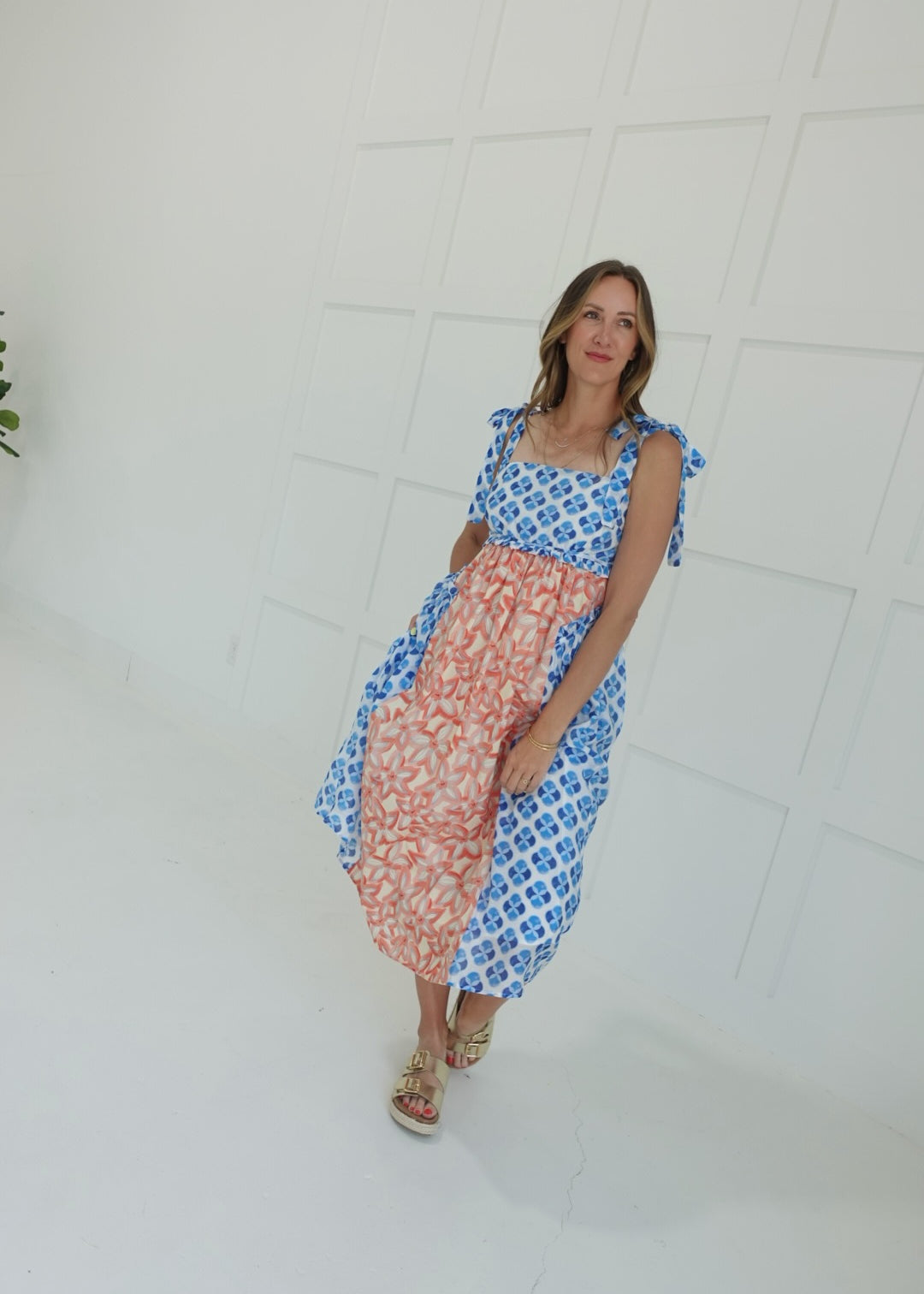 Kaleidoscope Midi Dress - Blue