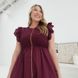 Abaline Midi Dress - Burgundy