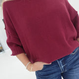 Corbyn Sweater Top - Burgundy