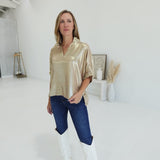 Sipping Bubbly Blouse - Gold