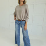 Ribbed + Ready Top - Ash Mocha