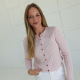 Harley Cable Knit Cardigan - Pink
